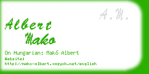 albert mako business card